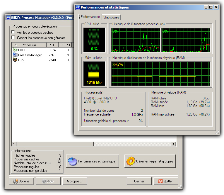 Bill2's Process Manager Screen shot